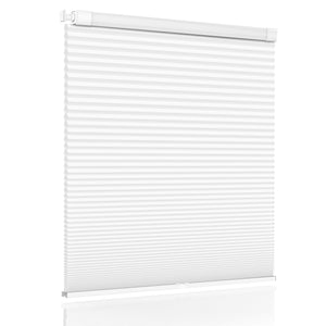 White no-drill cellular honeycomb shade: front product view