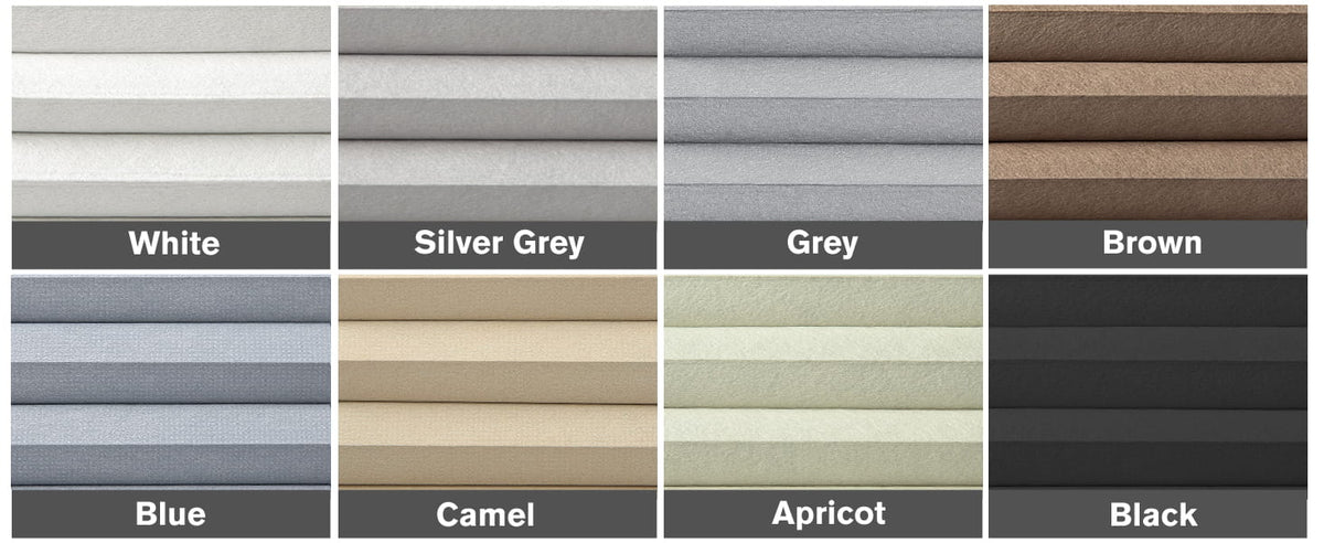 Cellular shade fabric color chart