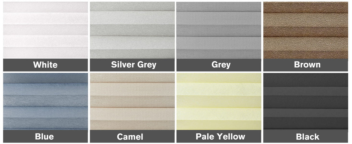 Cellular shade fabric color chart