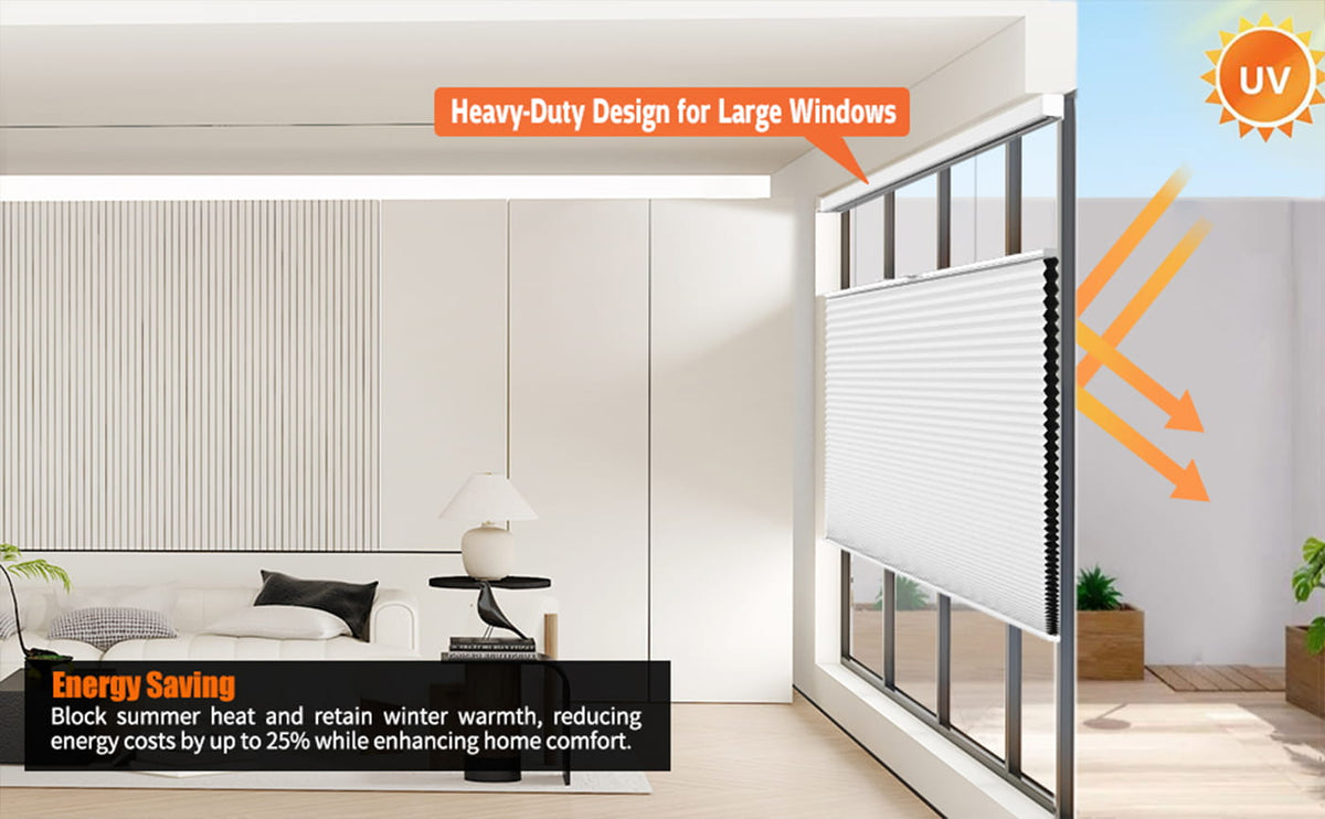 Roller shade covering a large window beside a sunlight diagram