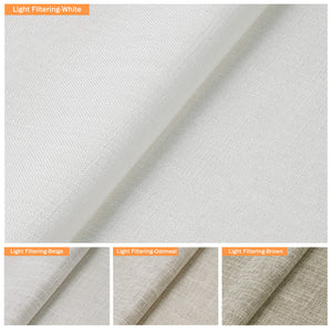 White Roman shade: fabric texture close-up