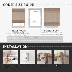 Measuring and installation guide for bamboo Roman shades