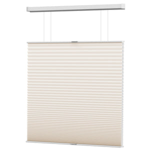 Cream top-down bottom-up cellular honeycomb shade: front product view