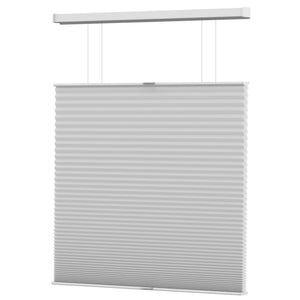 Gray top-down bottom-up cellular honeycomb shade: front product view
