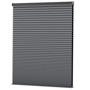 Dark gray cellular honeycomb shade: front product view