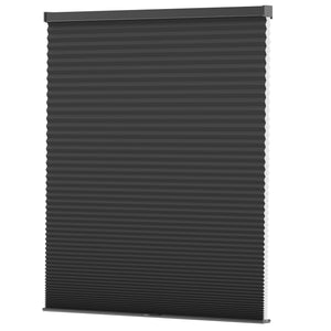 Black cellular honeycomb shade: front product view