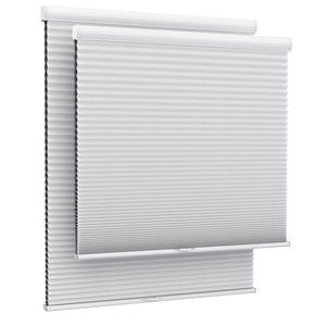 White cellular honeycomb shade: front product view