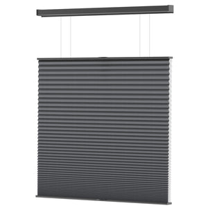 Dark gray top-down bottom-up cellular honeycomb shade: front product view