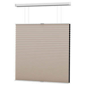 Taupe top-down bottom-up cellular honeycomb shade: front product view