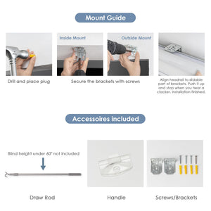 Mounting hardware and installation instructions for cellular honeycomb shades