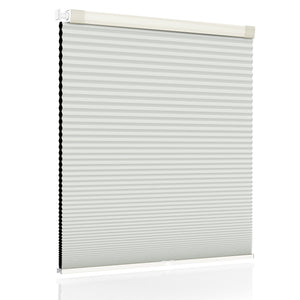 Off-white no-drill cellular honeycomb shade: front product view