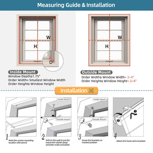 Measuring and installation guide for Roman shades
