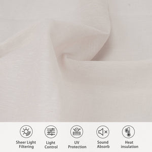 Ivory Roman shade: fabric texture close-up