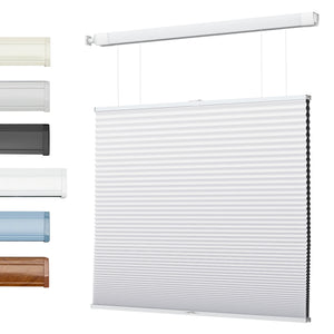 White top-down bottom-up no-drill cellular honeycomb shade: front product view