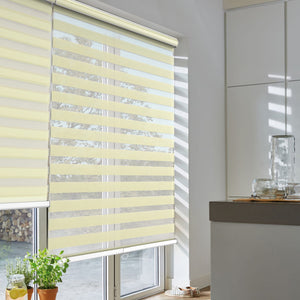 Cream zebra blind: angled product view