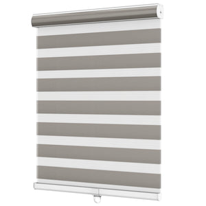Gray zebra blind: angled product view