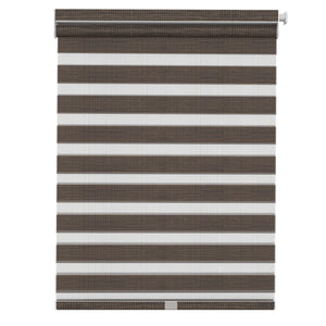 Dark brown no-drill zebra blind: front product view