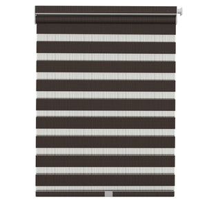 Dark brown no-drill zebra blind: front product view