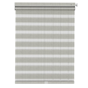 Gray no-drill zebra blind: front product view