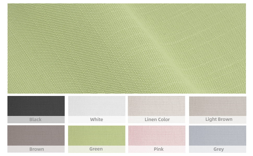 Green Roman shade fabric close-up with available color samples