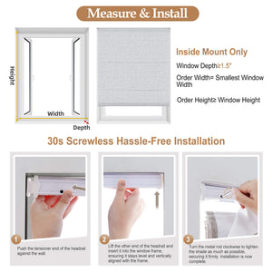 Measuring and installation guide for no-drill Roman shades