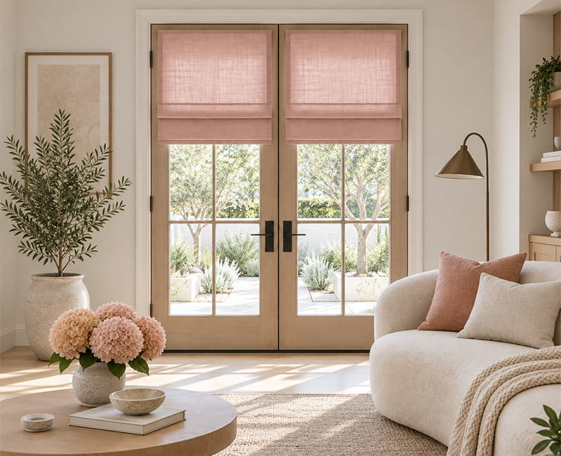 Roman shades for French doors 
