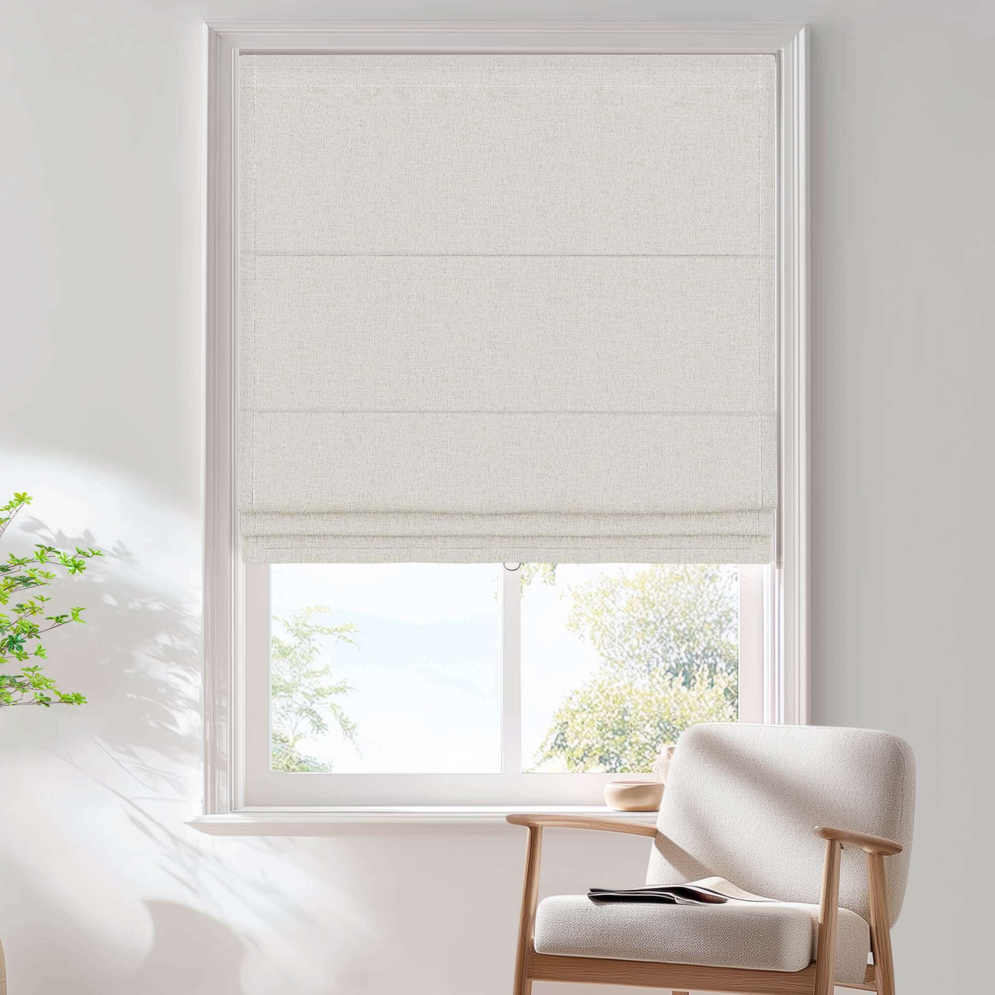 Woven Linen Roman Shades