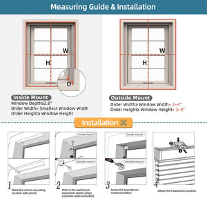 Measuring and installation guide for top-down bottom-up cellular honeycomb shades