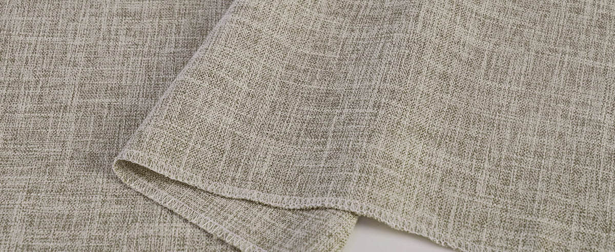 Brown textured Roman shade fabric close-up
