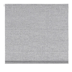 Gray no-drill Roman shade: front product view