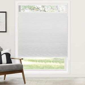 White top-down bottom-up cellular honeycomb shade: on a window