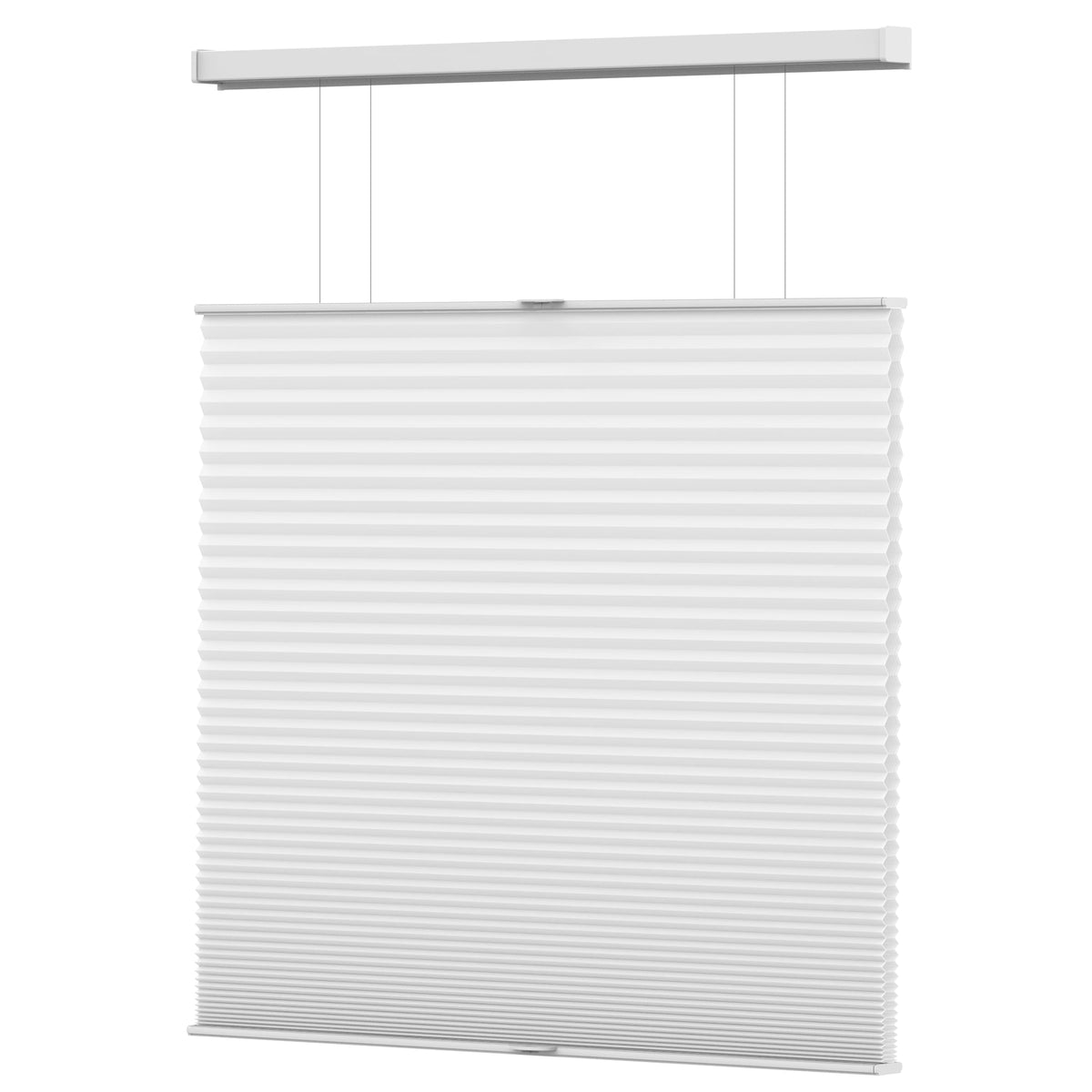White top-down bottom-up cellular honeycomb shade: front product view