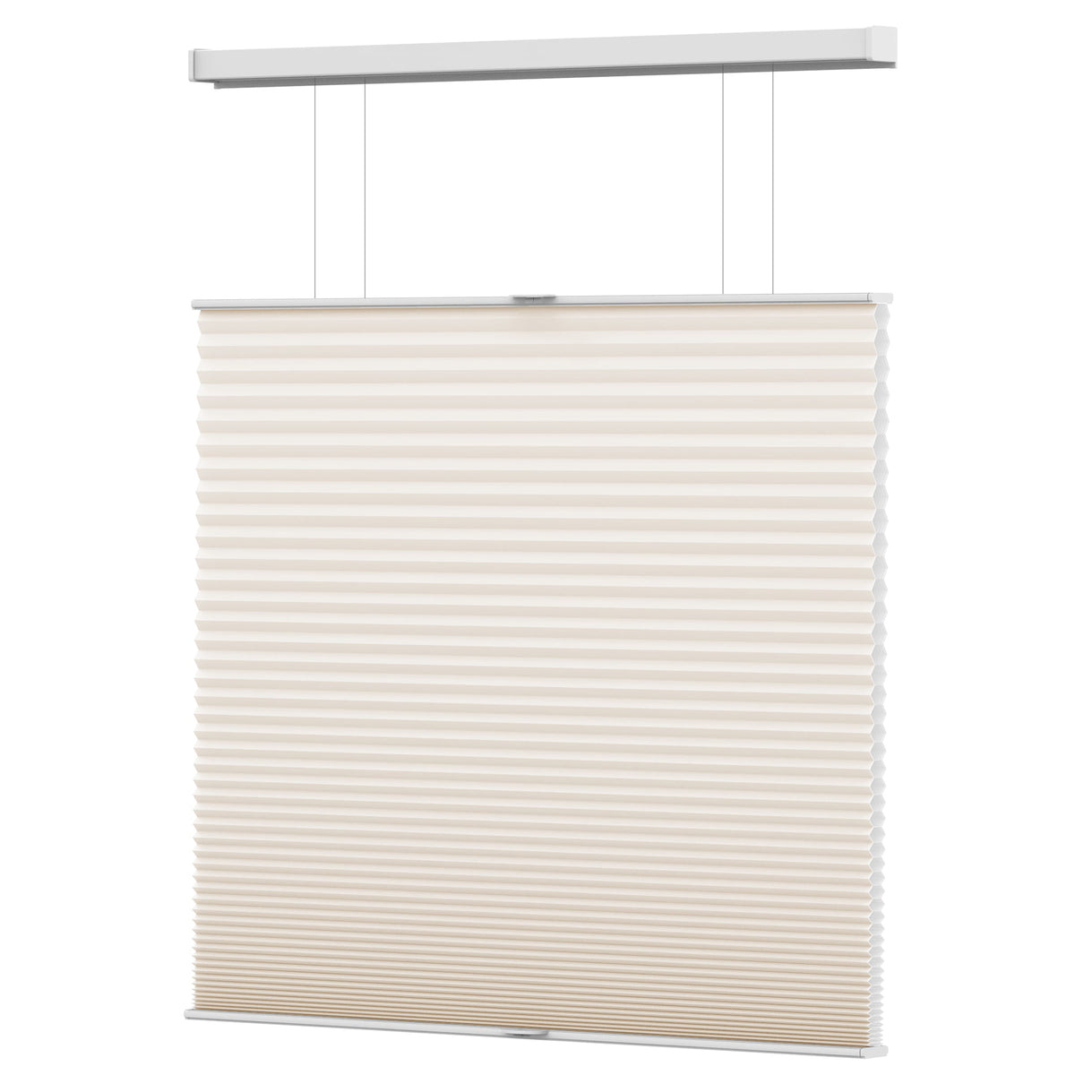 Cream top-down bottom-up cellular honeycomb shade: front product view