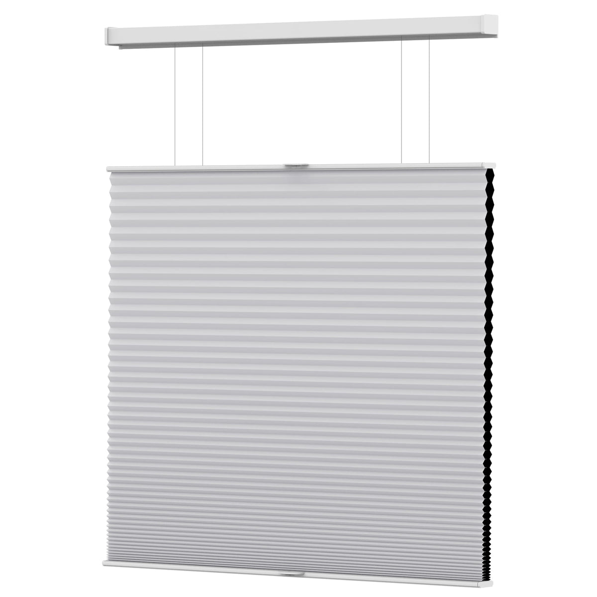 Gray top-down bottom-up cellular honeycomb shade: front product view