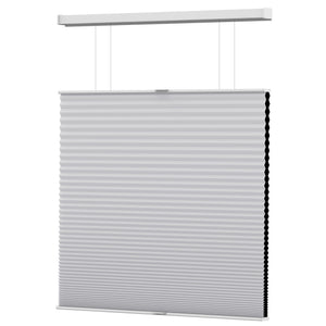 Gray top-down bottom-up cellular honeycomb shade: front product view