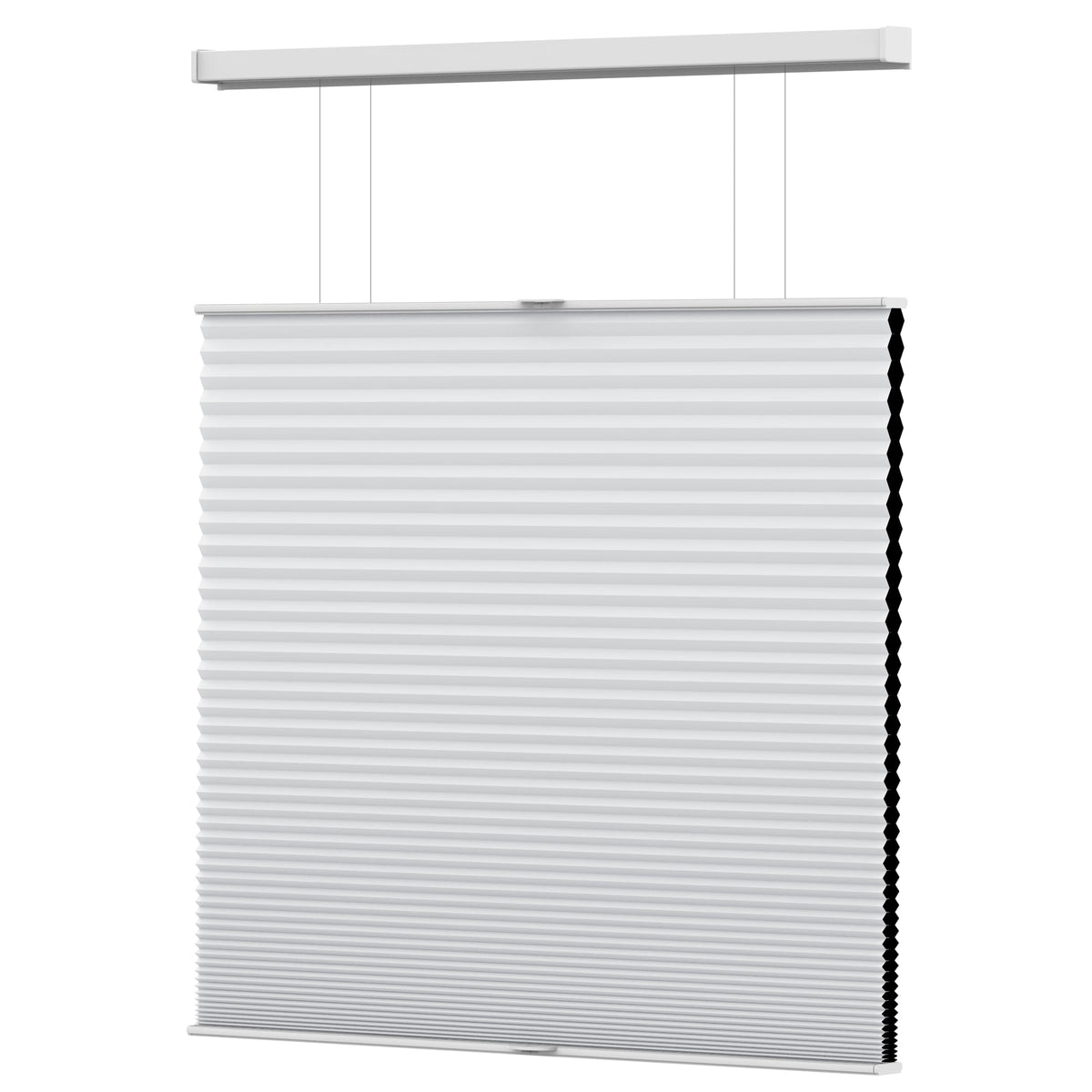 White top-down bottom-up cellular honeycomb shade: front product view
