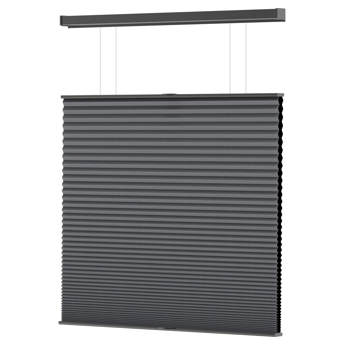 Dark gray top-down bottom-up cellular honeycomb shade: front product view