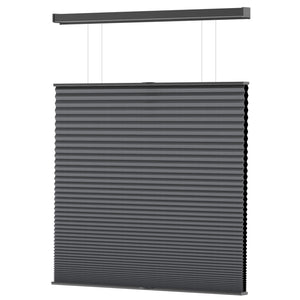 Dark gray top-down bottom-up cellular honeycomb shade: front product view