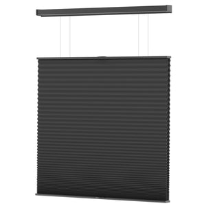 Black top-down bottom-up cellular honeycomb shade: front product view