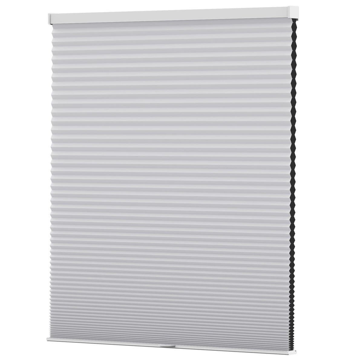 Gray cellular honeycomb shade: front product view