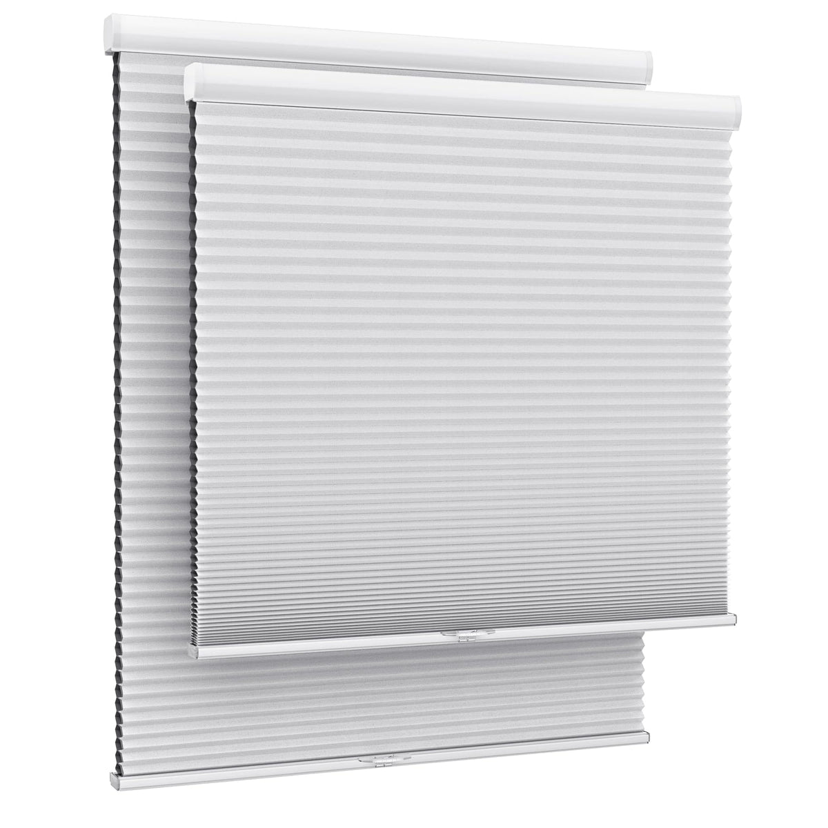 White cellular honeycomb shade: front product view
