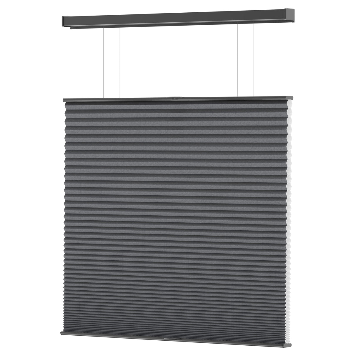 Dark gray top-down bottom-up cellular honeycomb shade: front product view