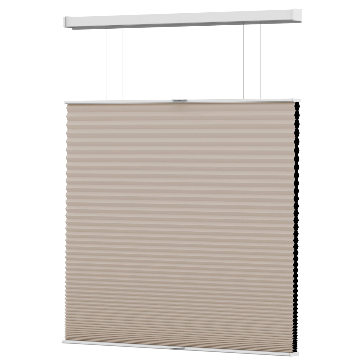 Taupe top-down bottom-up cellular honeycomb shade: front product view