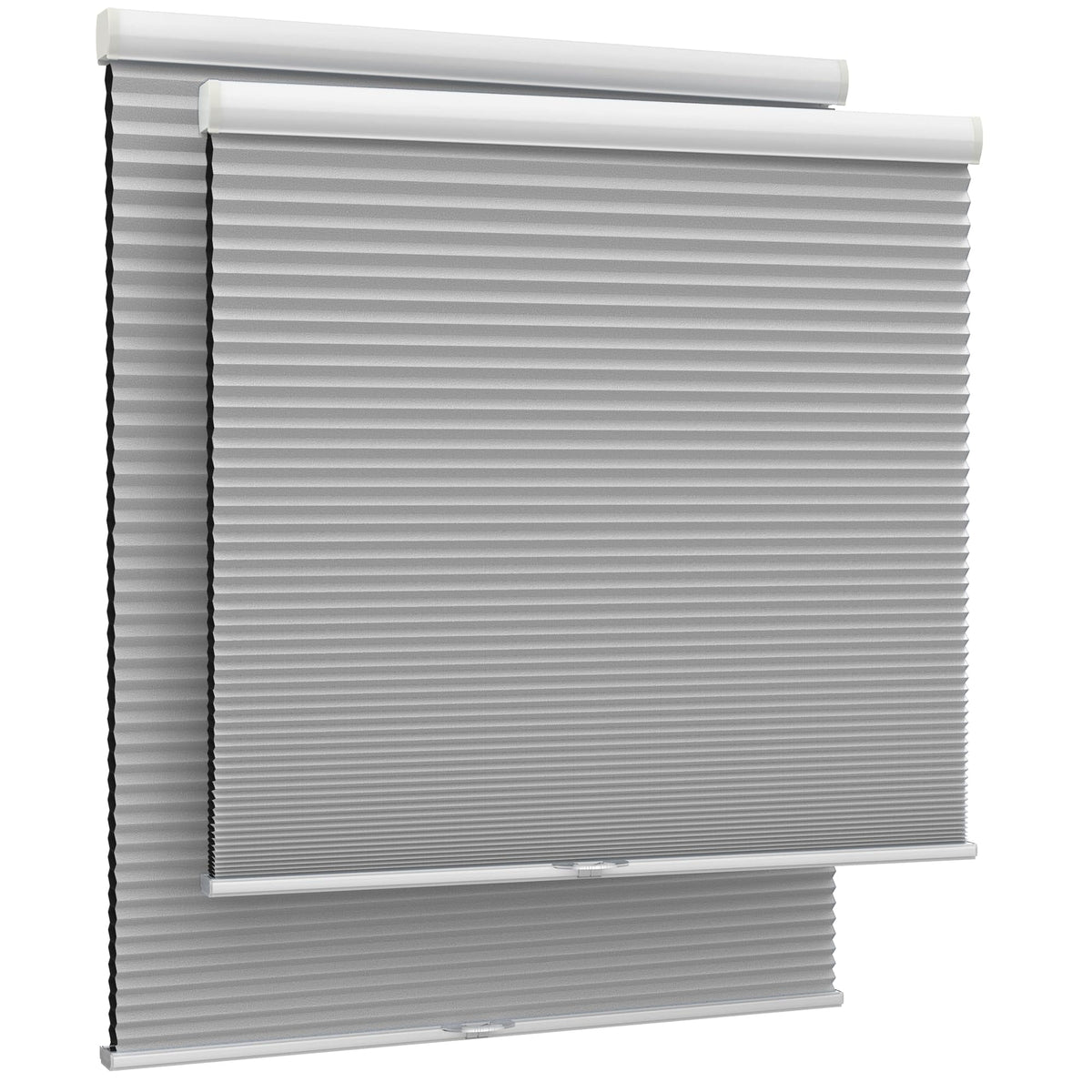 Gray cellular honeycomb shade: front product view