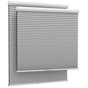 Gray cellular honeycomb shade: front product view