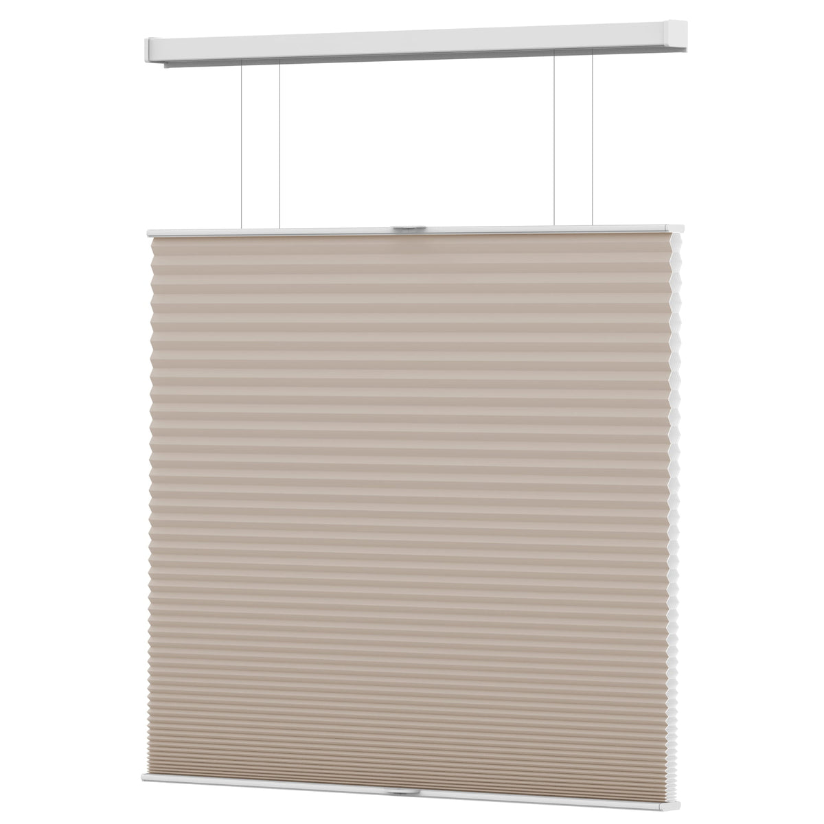 Taupe top-down bottom-up cellular honeycomb shade: front product view
