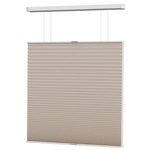 Taupe top-down bottom-up cellular honeycomb shade: front product view