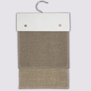 NM series Roman shade fabric swatches on a sample hanger