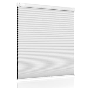 White no-drill cellular honeycomb shade: front product view