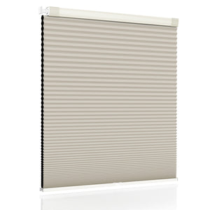Beige no-drill cellular honeycomb shade: front product view